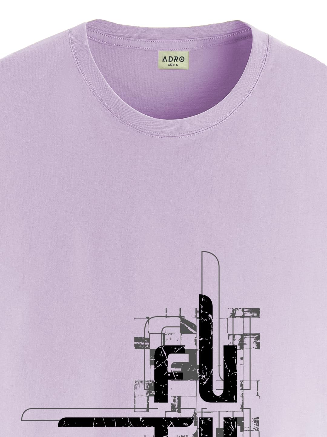 ADRO Men's Graphic Printed 100% Cotton T-Shirt - Regular Fit, Printed T-Shirts for Men (RN24-FTR-PU_Purple)