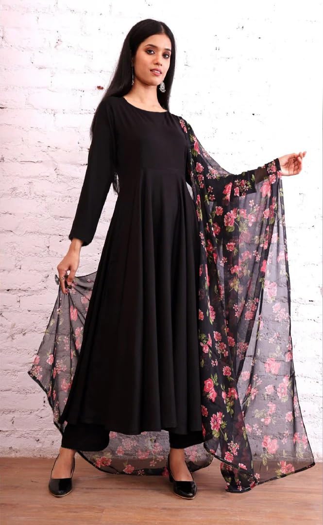 Toochki Ethnic Wear Gown Set For Women | Gown For Women Ethnic Gown With Dupatta| Cotton Ethnic Gown With Dupatta And Pant Set |