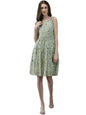Aarika Womens Green Color Georgette Floral Dress (DR-AW-040-GREEN-S)