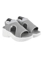 Shoetopia Lightweight Comfortable Trendy Flatforms Grey Sandals For Women & Girls
