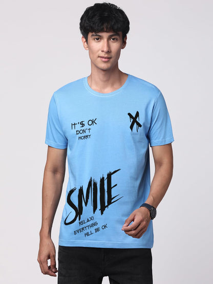 ADRO Mens Smile Printed Cotton T-Shirt_RN24-L2-SMILE-SK