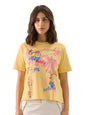 The Souled Store Official Minions: Notorious Women and Girls Short Sleeve Round Neck Yellow Graphic Printed Cotton Regular Fit T
