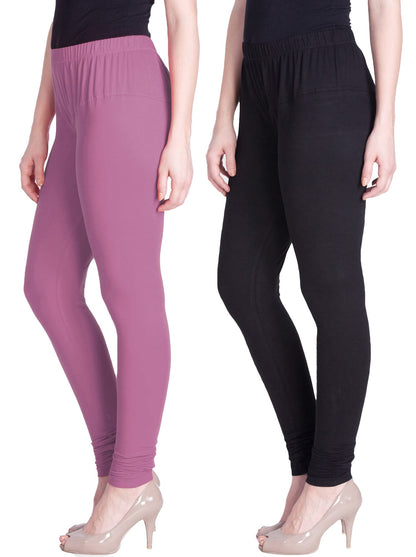 Lyra Cotton Premium Churidar Leggings For Women (Pack Of 2)