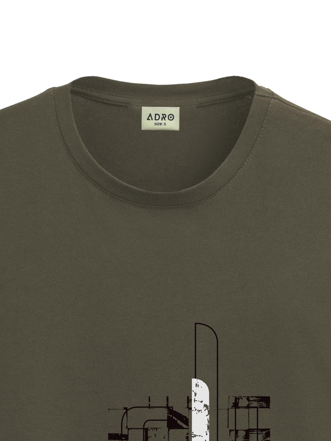 ADRO Men's Graphic Printed 100% Cotton T-Shirt - Regular Fit, Printed T-Shirts for Men (RN24-FTR-OL_Olive)