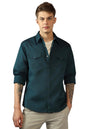Dennis Lingo MenS| Teal| Full Sleeve| Spread Collar| Solid| Regular Fit| Casual Shirt