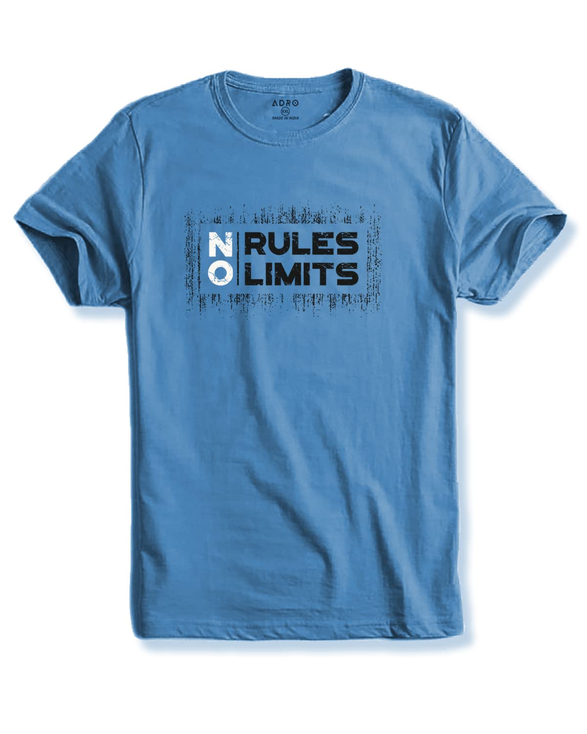 ADRO No Rules No Limits Mens Printed T-Shirt (RNR-M-LIM-SK_SkyBlue)
