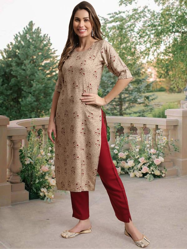 Pinkmint Straight Crepe Kurta & Pant For Women Ethnic Kurta Set For Women (Pack Of 3)