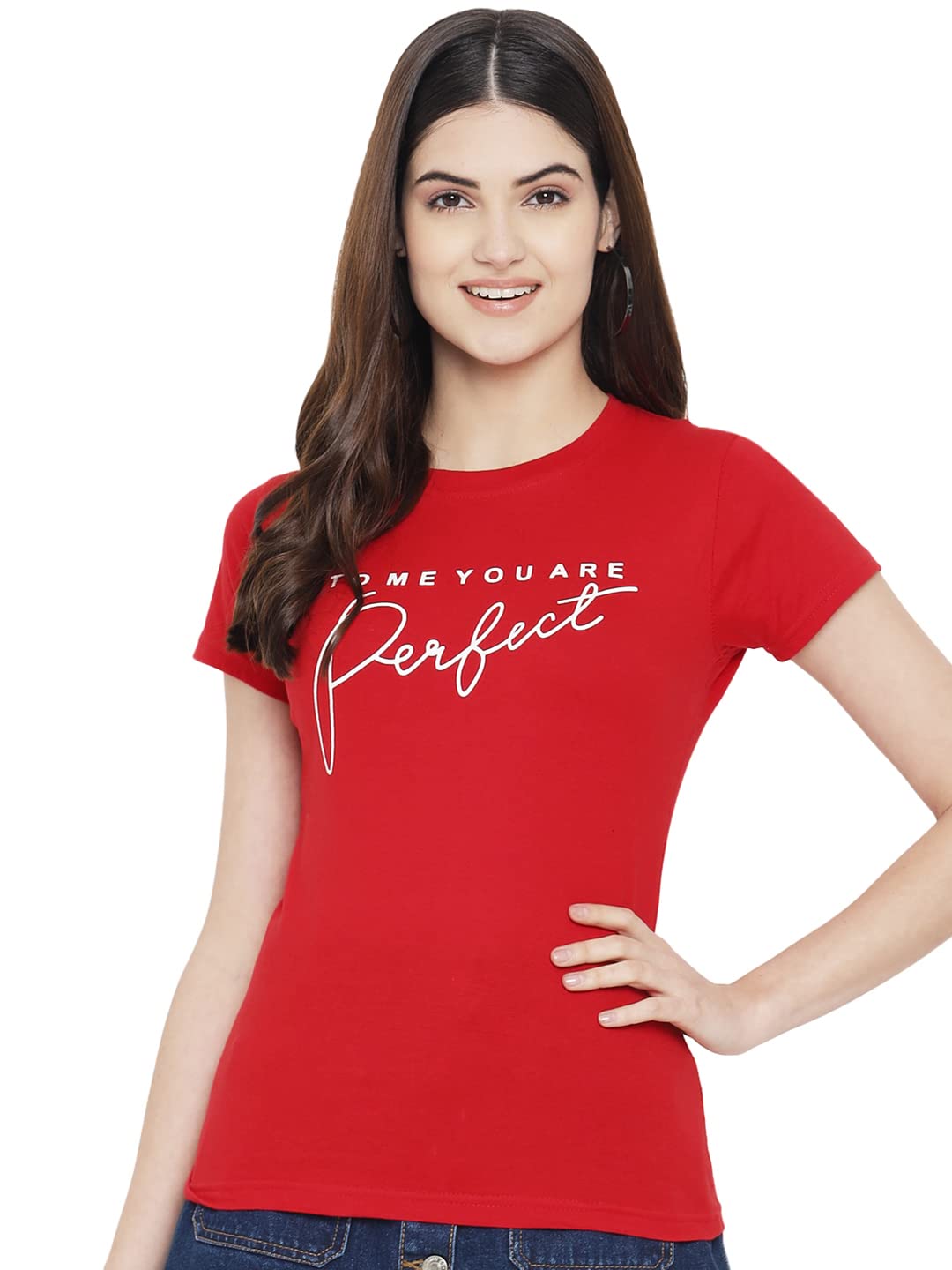 Preneum Womens Cotton Regular Fit Latest Graphic Stylish Printed Short Sleeves Casual T-Shirt || Trends & Stylish (Pack 3), Dar