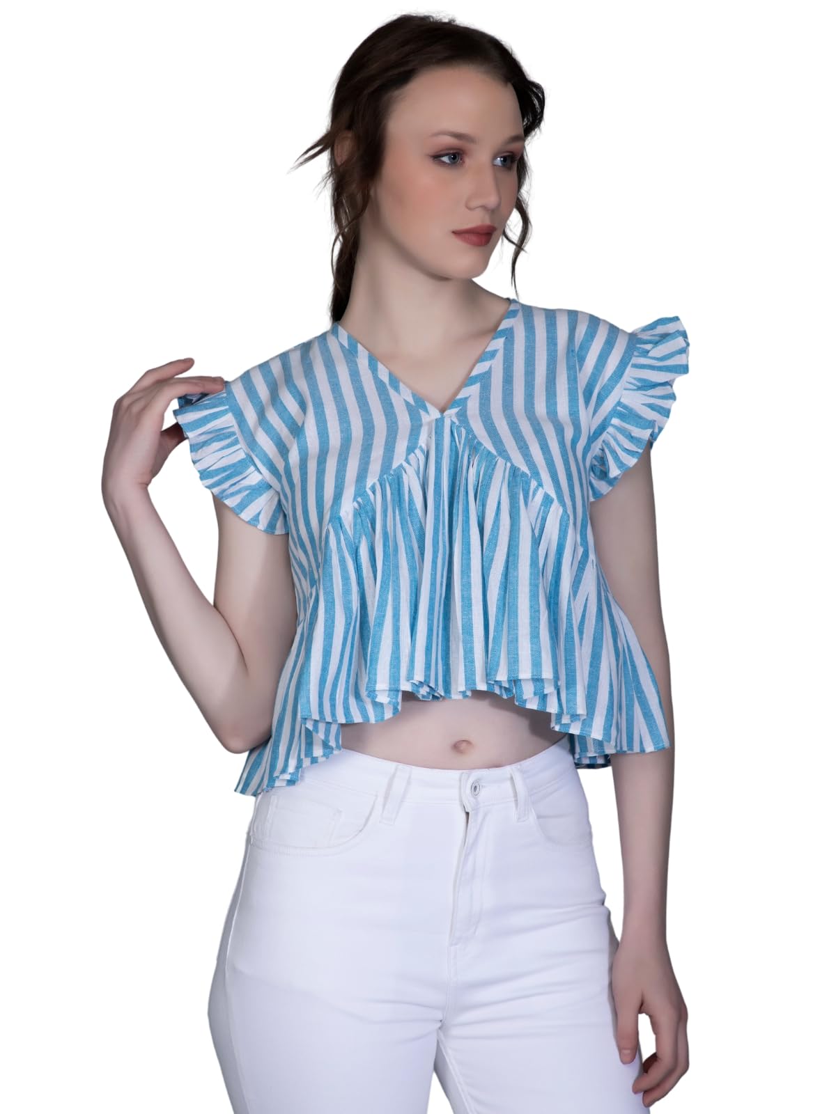 Leriya Fashion Womens Waffle Knit Tunic Cap Sleeve Button Down Tie Knot Henley Tops Loose Fitting Bat Wing Shirts Top (X-Small,