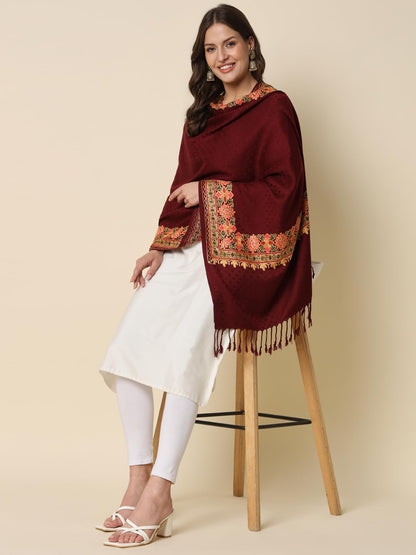 Pashmoda Women Bahaar Embroidered Stole (Size 71X203 CM)