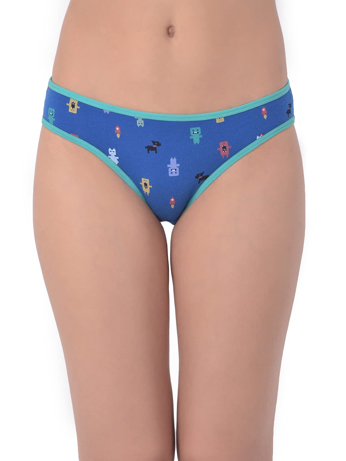 Clovia Womens Cotton Bikini Style Underwear (PN2519L03XXL_Blue_2XL)