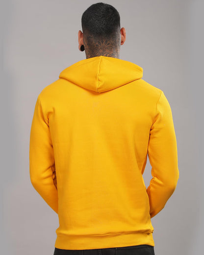 ADRO Mens Cotton Neck Hooded Sweatshirt (H24-M-PLN-MU_Mustard