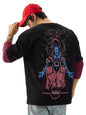 The Souled Store Official Squid Game: Front Man Men and Boys Round Neck Black Graphic Printed Cotton Oversized Full Sleeve T-Shi