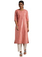 Libas WomenS Cotton Straight Kurta (29197_Peach