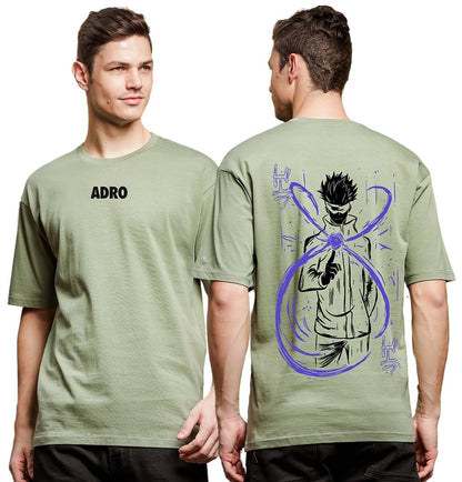 ADRO Oversize T Shirt for Men | Drop Shoulder Cotton T Shirt | Anime Oversize T-Shirt | Luffy T Shirt Gear 5| Trendy Front and B