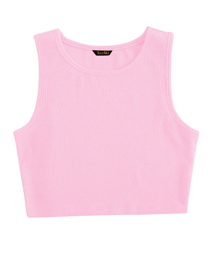 Toochki Tops for Woman | Spandex Top | Crop | Short | Western | for Jeans | Sleeveless | Stretchable | Baby Pink