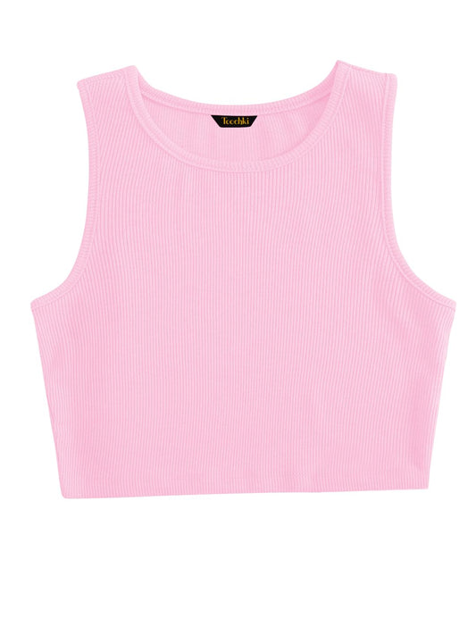Toochki Tops for Woman | Spandex Top | Crop | Short | Western | for Jeans | Sleeveless | Stretchable | Baby Pink