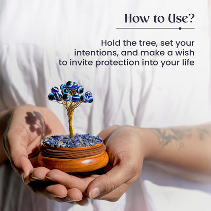 Astrotalk Evil Eye Crystal Dome Tree | Protects from Negative Energy | Feng Shui Items For Good Luck | Home Decor For Living Room & Bedroom | Housewarming Gifts | Aesthetic Home Decor Items,7 Cm