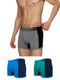 XYXX Mens Underwear Dualist IntelliSoft Antimicrobial Micro Modal Trunk Pack of 3 (Navigate & Black Iris;Brilliant Blue & Black