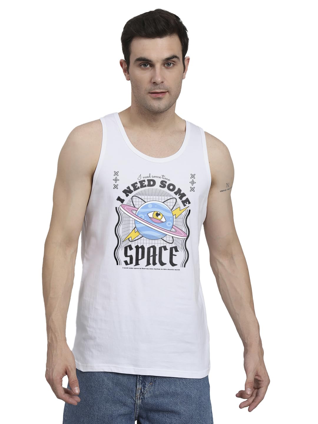Peppyzone Mens Regular Fit Vest (TT-Trendy-2125_White4