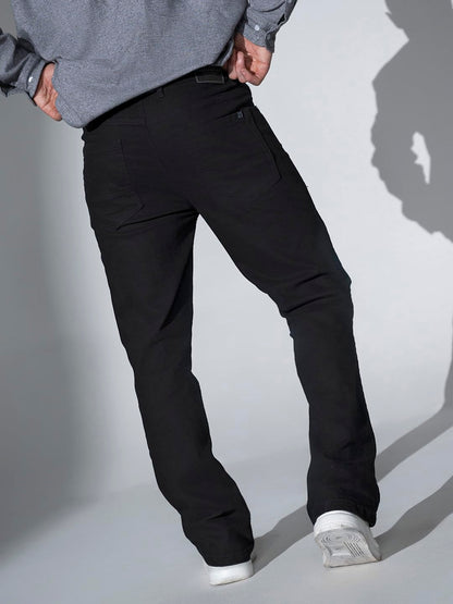 Hubberholme Men Black Regular Boot Cut Fit Jeans