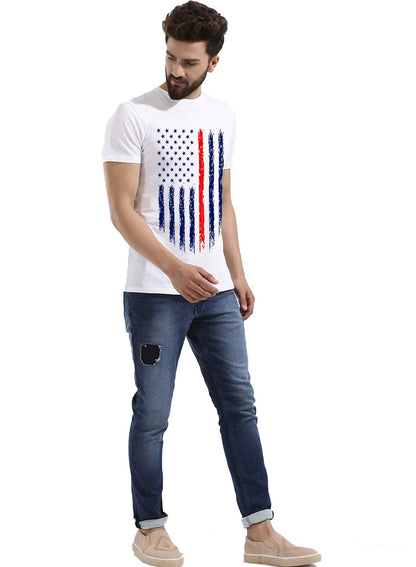 ADRO Men's Regular Fit T-Shirt (RNR-M-USA-WH_White)