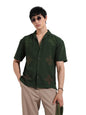 The Indian Garage Co Mens Relaxed Fit Laser Cut Cuban Collar Half Sleeves Resort Sweater