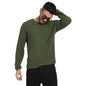 Bewakoof Mens Solid Regular Fit Full Sleeve Round Neck Cotton Sweater Green
