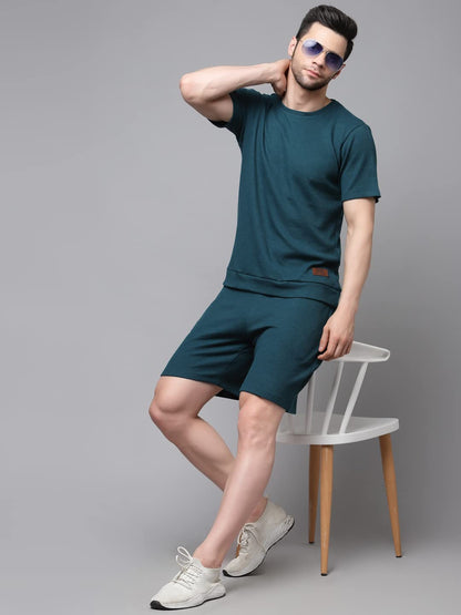 Rigo Waffle Knit Self Textured Co-Ord Set For MenS | Night Suit Set For MenS | Lounge-Wear Nightdress Pajama Set For MenS | N