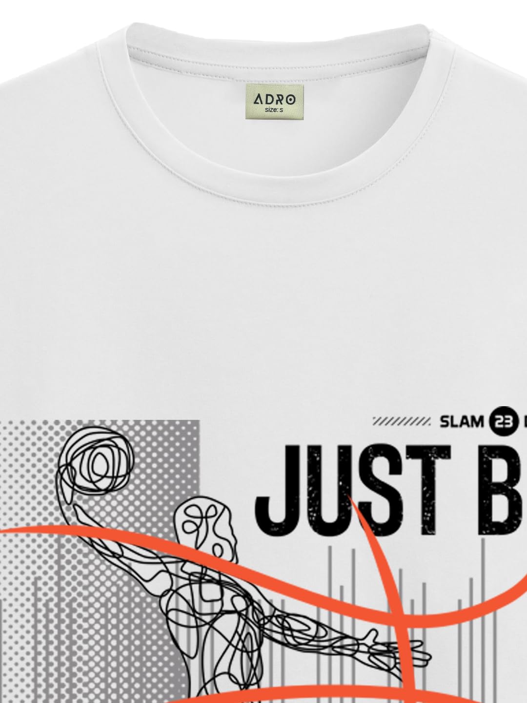 ADRO Men's Graphic Printed 100% Cotton T-Shirt - Regular Fit, Printed T-Shirts for Men (RN24-BCL-WH_White)