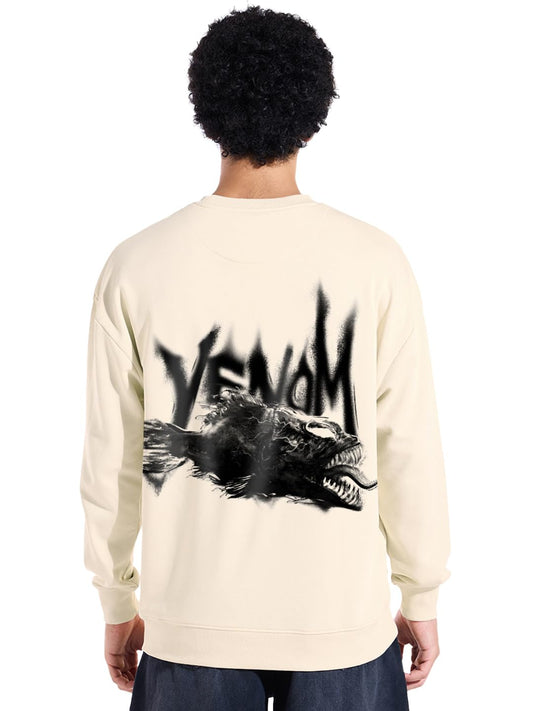 Bewakoof Mens Graphic Print Oversized Fit Full Sleeve Round Neck Polycotton Sweatshirt_648855_Beige_XL