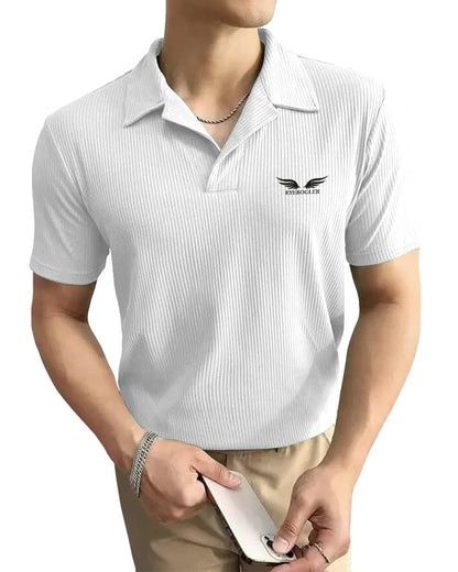 Noble Monk MenS Solid Regular Fit Polo Shirt (T852_Nm_White