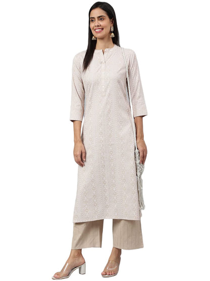 ANNI DESIGNER Women's Cotton Blend Straight Printed Kurta (Sufa)