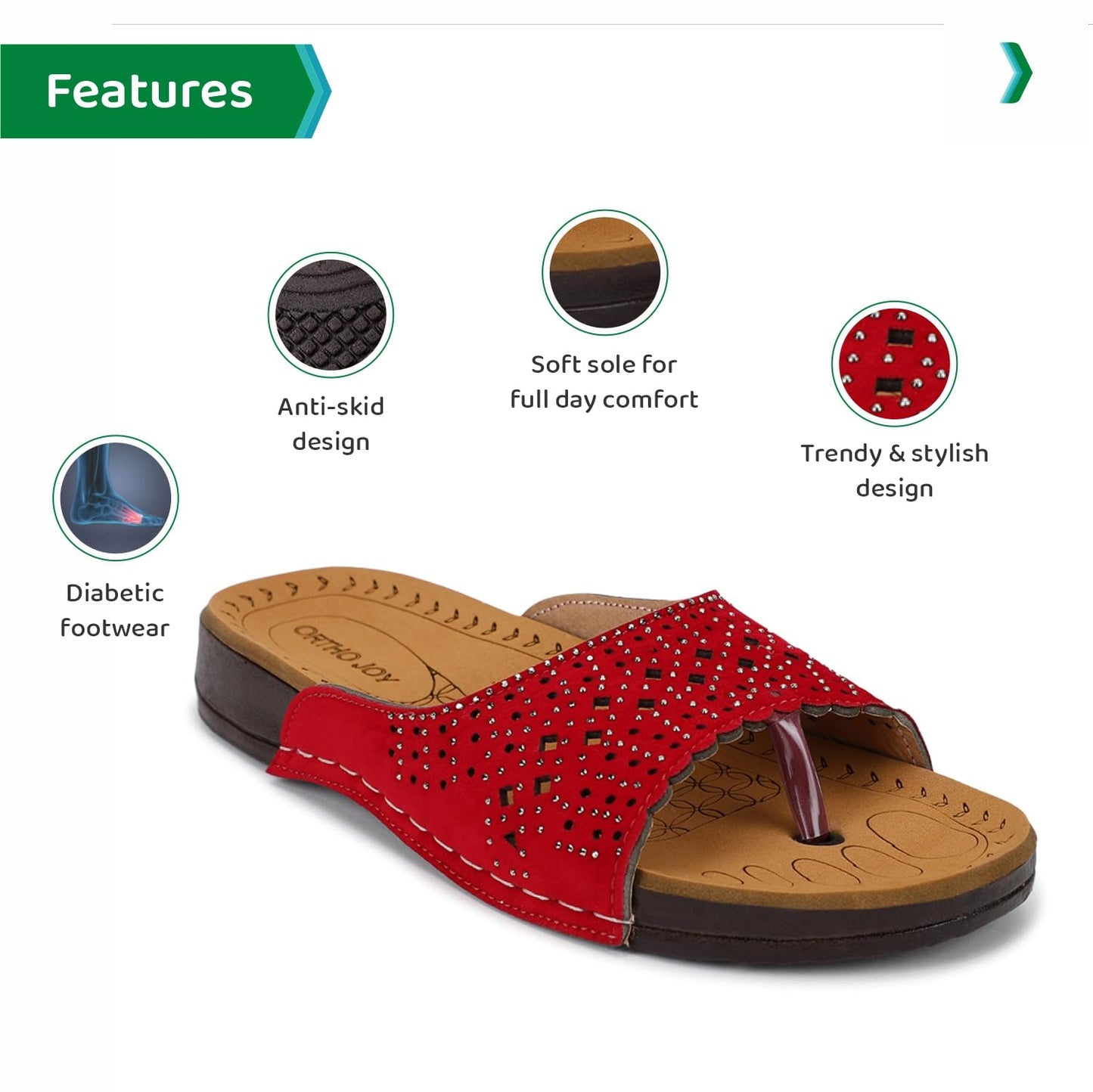 Ortho Joy Doctor Fancy Slipper For Women || Orthopedic WomenS Slipper || Regular Wear Slippers For Women