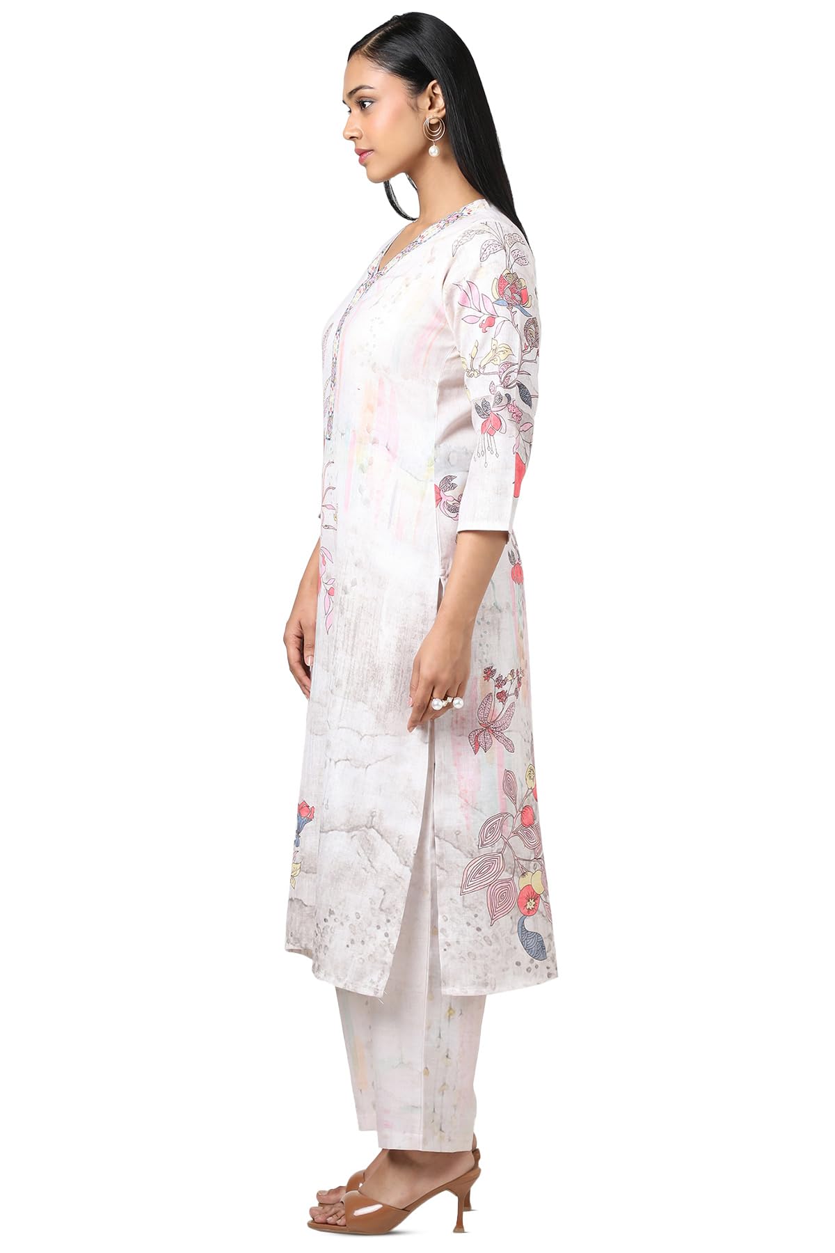Soch WomenS Linen Kurta Set (Cws5Ks10694A_Beige
