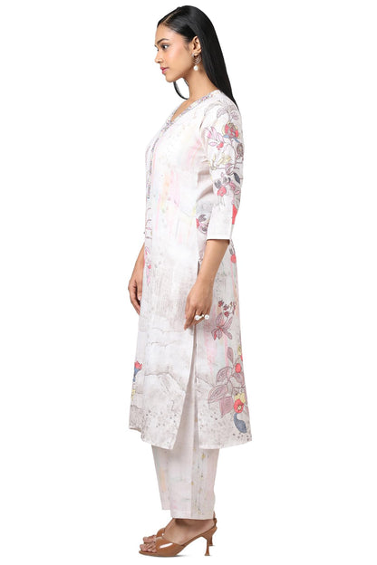 Soch WomenS Linen Kurta Set (Cws5Ks10694A_Beige