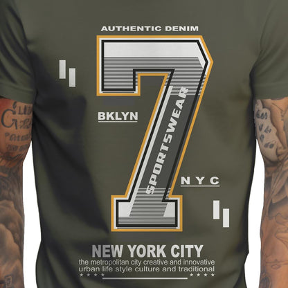 Peppyzone Mens Regular Fit T-Shirt (PZ-Number-9910_Olive2