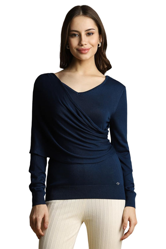 Allen Solly Women Regular Fit Solid Casual Full Sleeve Shrug