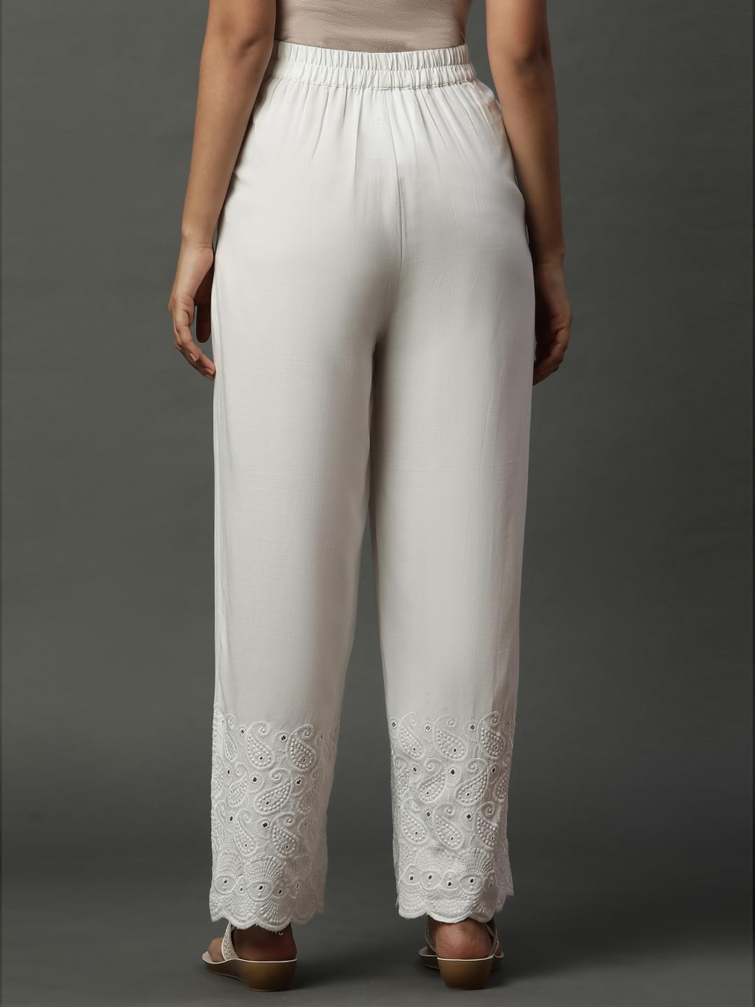 Aurelia WomenS Straight Palazzos (24Fea60340_White