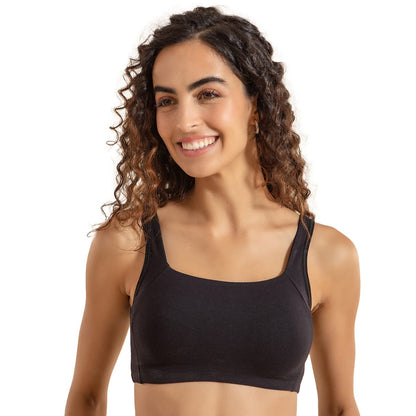 Nykd Trendy Square Neck Soft Cup Slip On Everyday Sports Bra For Women | Wireless | Full Coverage | Non Padded (Pack Of 2 Bra, N