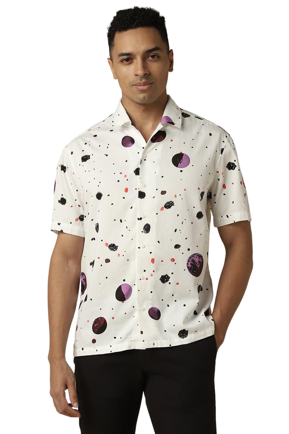 Allen Solly Men Relaxed Fit Printed Casual Half Sleeve Short Sleeve Shirt