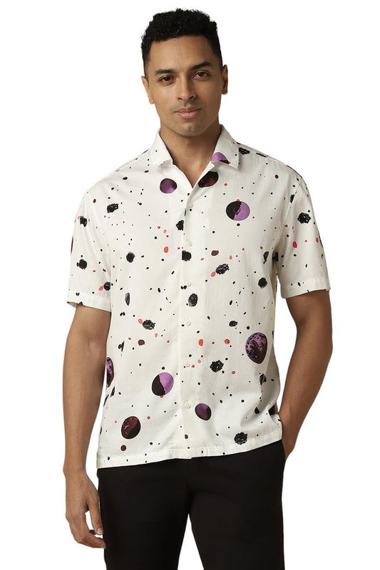 Allen Solly Men Relaxed Fit Printed Casual Half Sleeve Short Sleeve Shirt