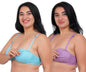 Fabme WomenS Cotton Wire Free Casual Balconette Bra (Pack Of 2) (Po2-Br_219_Seagreen, Lavender