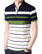 Eyebogler Mens Cotton Blend Casual Polo Neck Half Sleeve Regular Fit Striped Printed Tshirt,Men Best Tshirt, Polo Styles