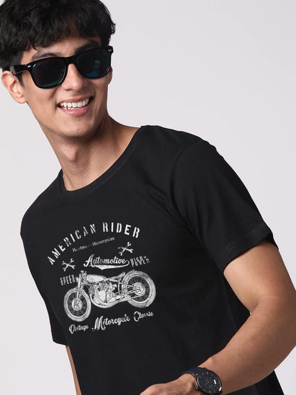 ADRO Men's Regular Fit T-Shirt (RN-M-AME-BL)