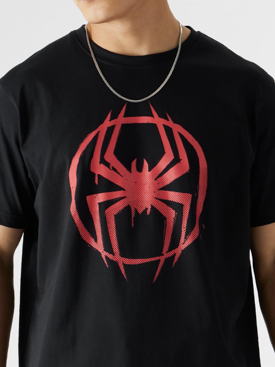 The Souled Store Official Spider-Man: Miles Logo Men T-Shirts
