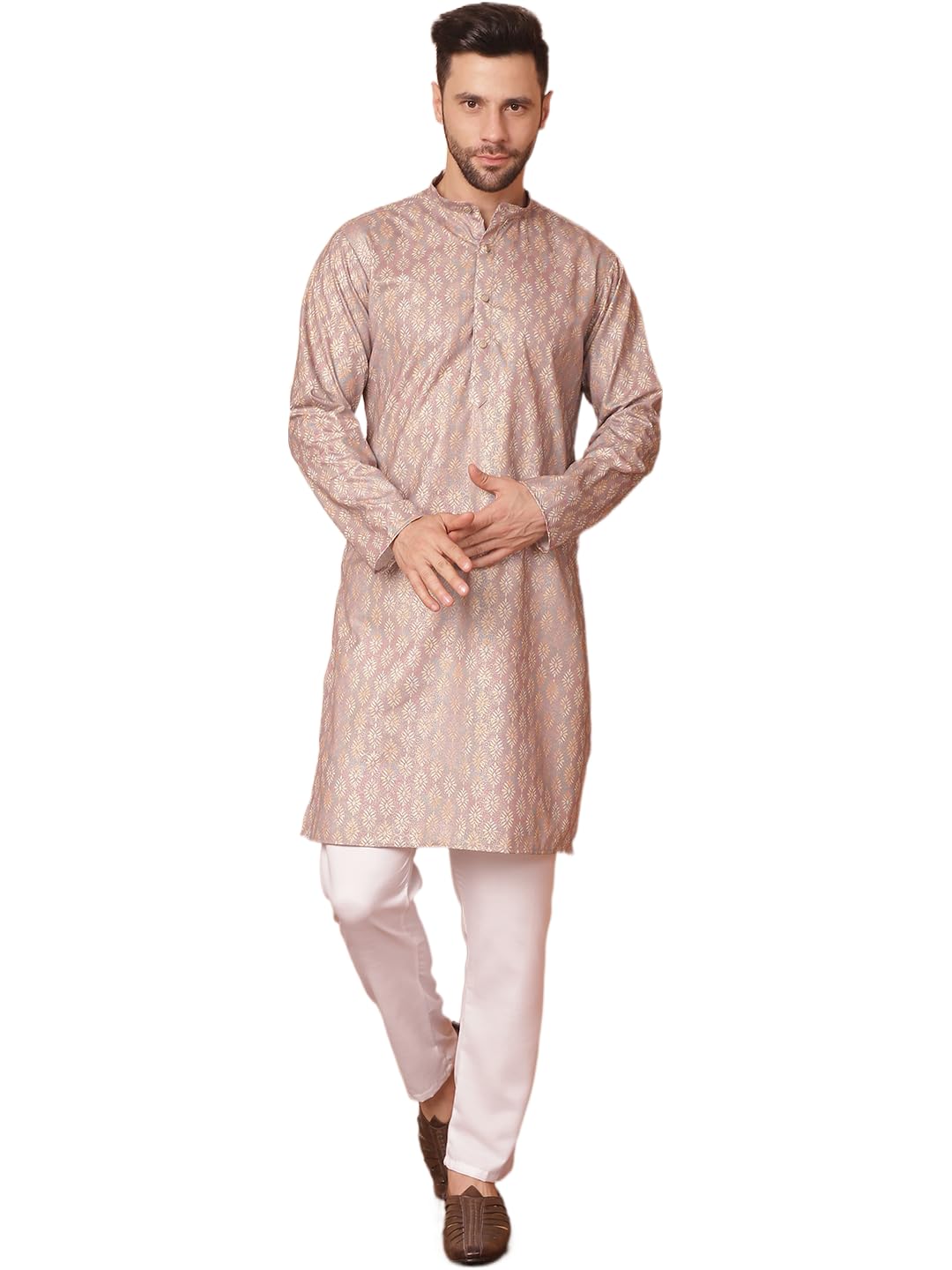 Jompers Mens Foil Printed Kurta Pyjama Set