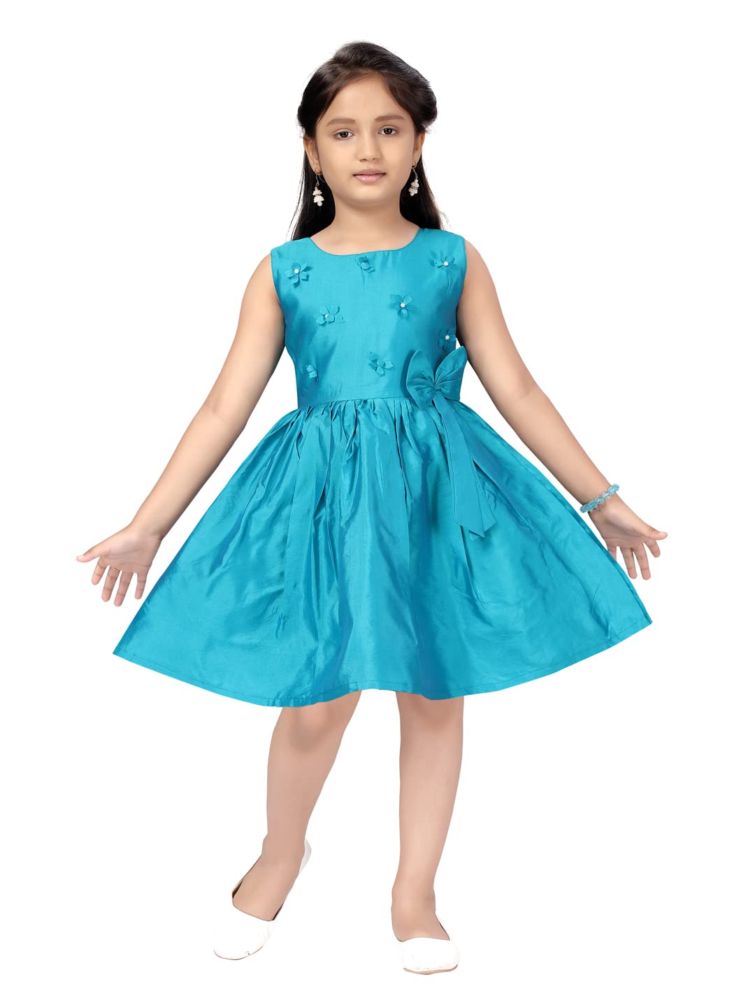 Aarika Girls Firozi Color Frock (MY-FK-21951-GREEN-18)