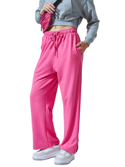 Bewakoof Womens High Rise Air 1.0 Solid Regular Fit Trousers_604235_Pink_M
