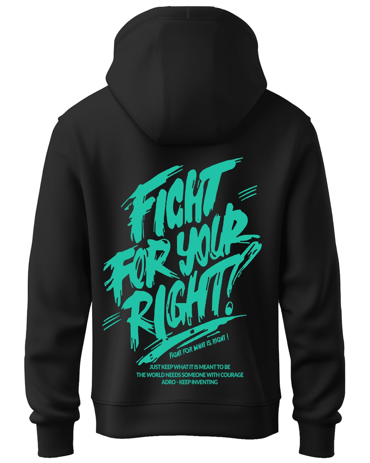 ADRO Men's Cotton Neck Hooded Sweatshirt (H23-M-FGT-BL-XL_Black)